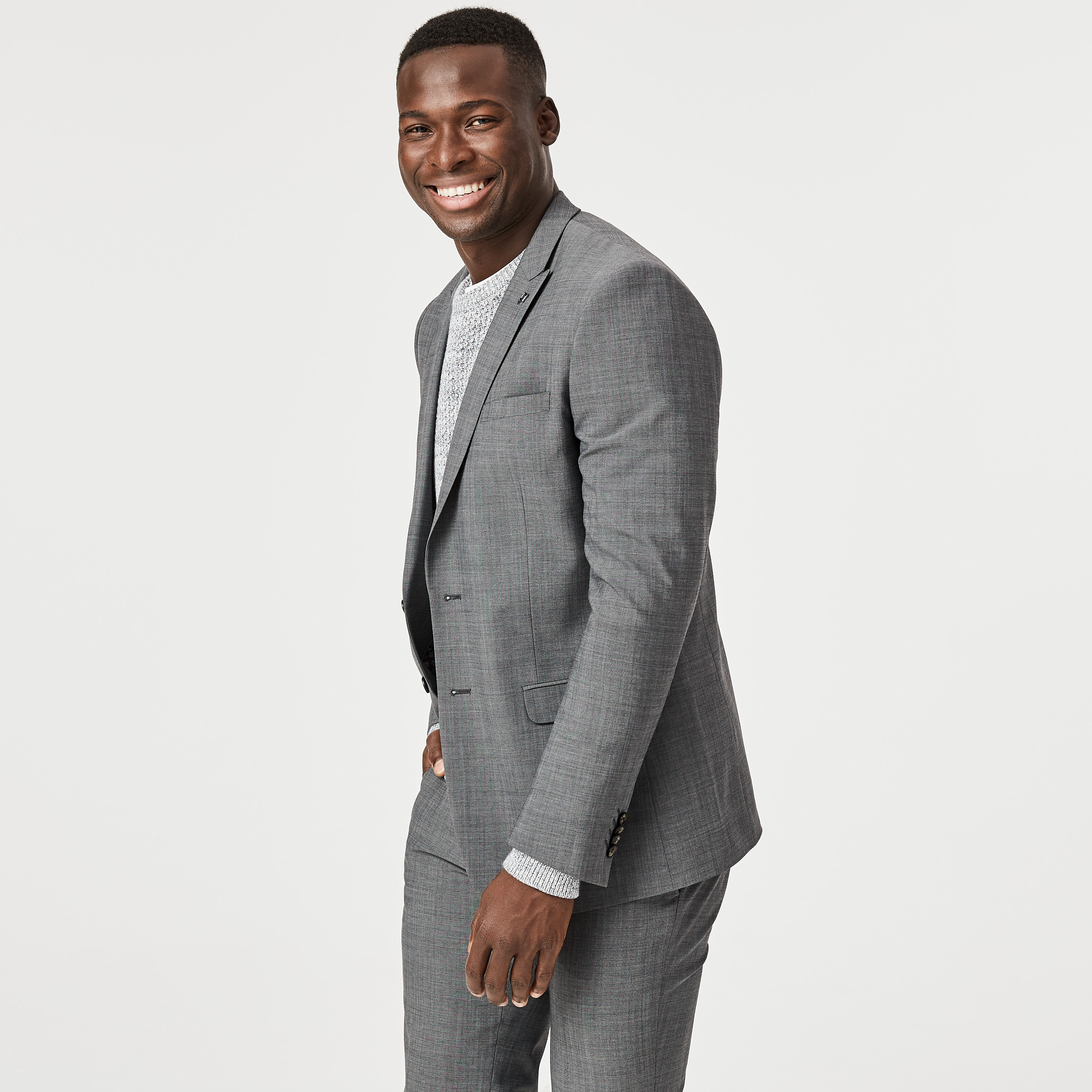 Goldsmith Tailored Jacket - Mid Grey - Blended Wool Tailored